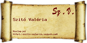 Szitó Valéria névjegykártya